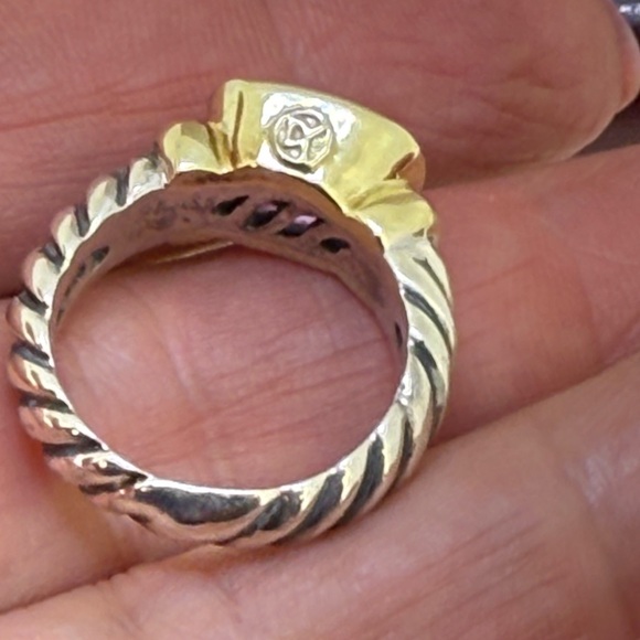 David Yurman 14K Yellow Gold & Sterling Silver Amethyst Noblesse Cable Ring Sz 6 - Picture 14 of 16